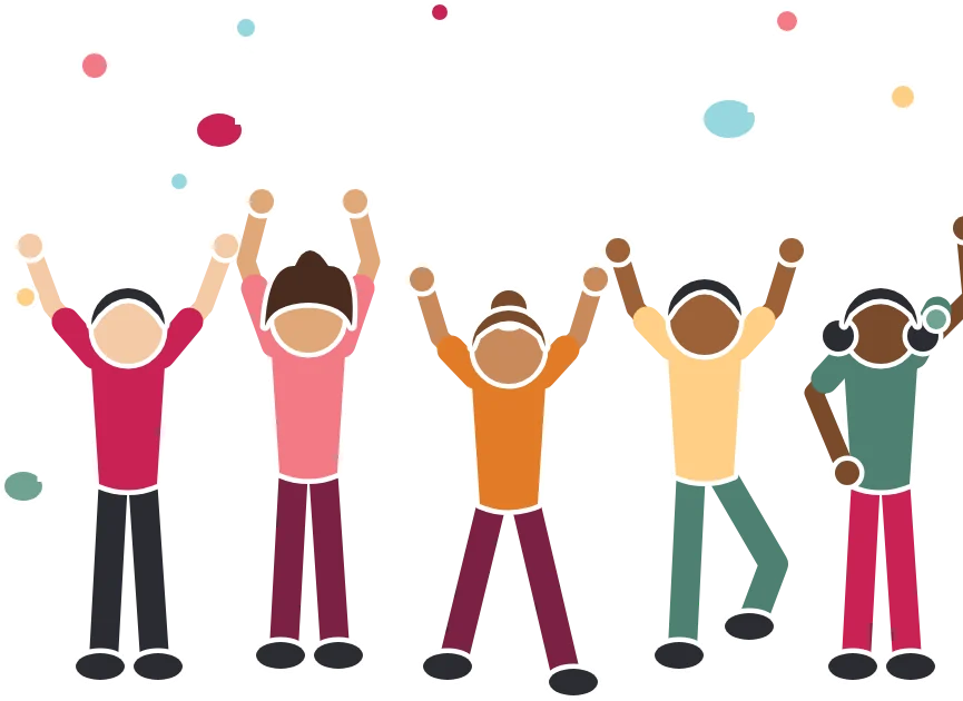 Illustration de jeunes qui dansent et font la fête